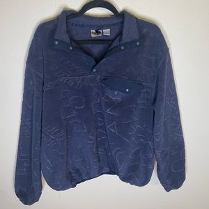 Eastern Mountain Sports Patterned Navy Fleece Pullover